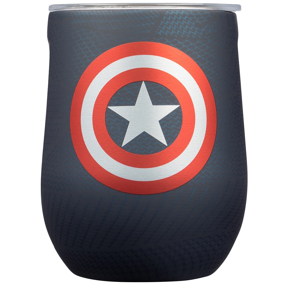 Corkcicle Captain America 12oz. Stemless Wine Glass