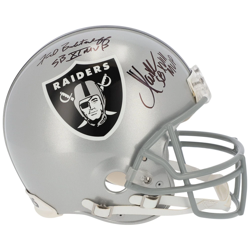 Marcus Allen & Fred Biletnikoff Oakland Raiders Autographed Riddell Authentic Helmet with Multiple Inscriptions