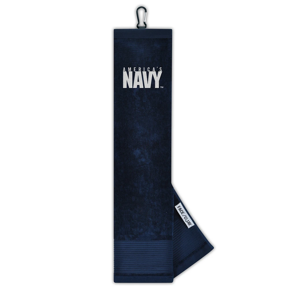 WinCraft Navy 15'' x 25'' Logo Face/Club Tri-Fold Embroidered Towel