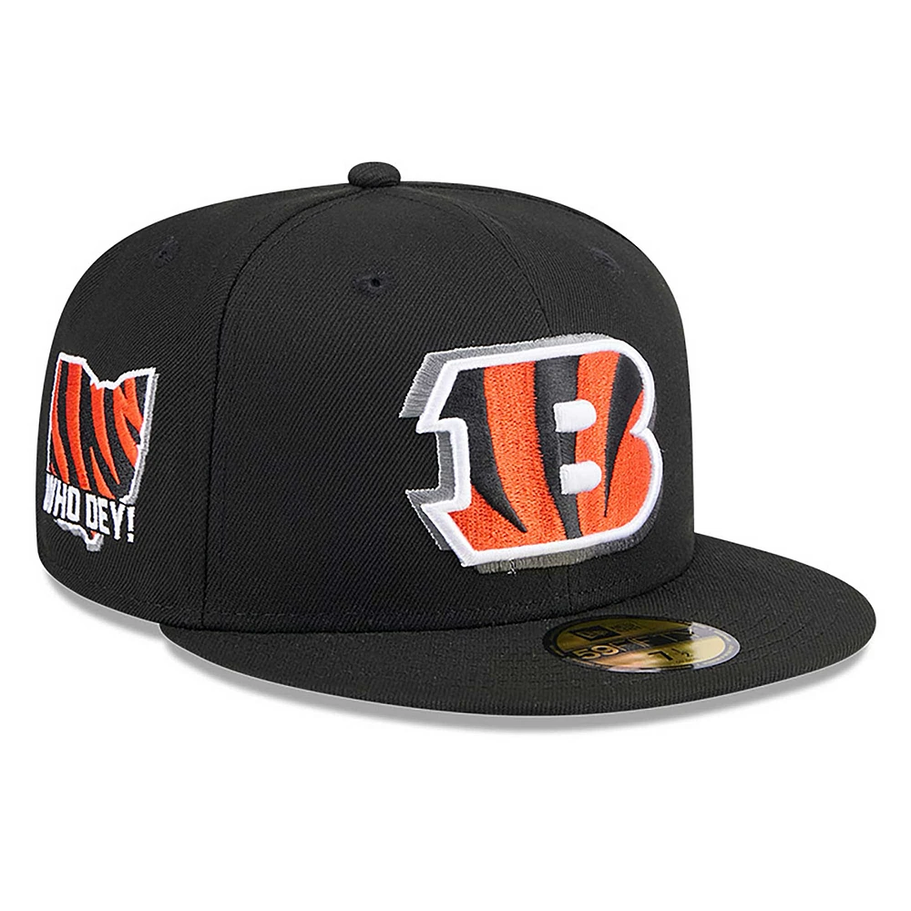 Men's New Era Black Cincinnati Bengals 2024 NFL Draft 59FIFTY Fitted Hat