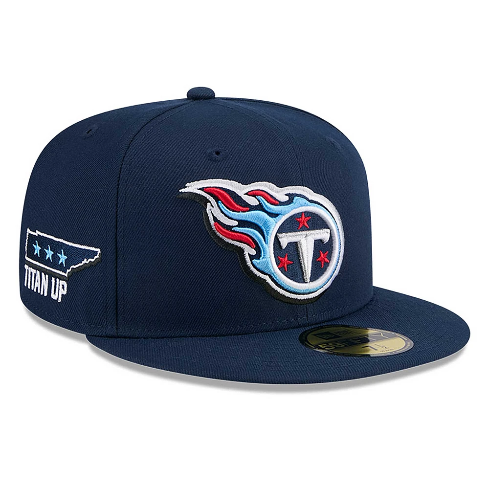 Men's New Era Navy Tennessee Titans 2024 NFL Draft 59FIFTY Fitted Hat