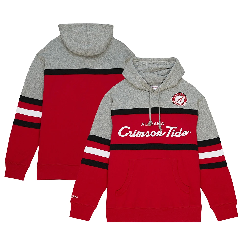 Men's Mitchell & Ness Crimson Alabama Tide Head Coach Pullover Hoodie