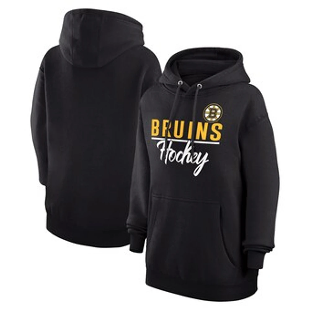 Women's G-III 4Her by Carl Banks Black Boston Bruins Team Sport Tri-Blend Fleece Hoodie