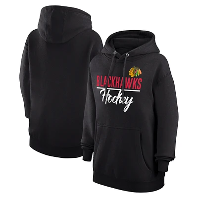 Women's G-III 4Her by Carl Banks Black Chicago Blackhawks Team Sport Tri-Blend Fleece Hoodie