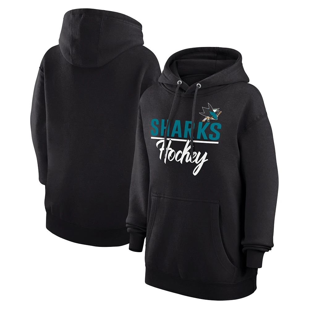 Women's G-III 4Her by Carl Banks Black San Jose Sharks Team Sport Tri-Blend Fleece Hoodie