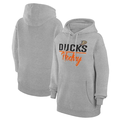 Women's G-III 4Her by Carl Banks Heather Gray Anaheim Ducks Team Sport Tri-Blend Fleece Hoodie
