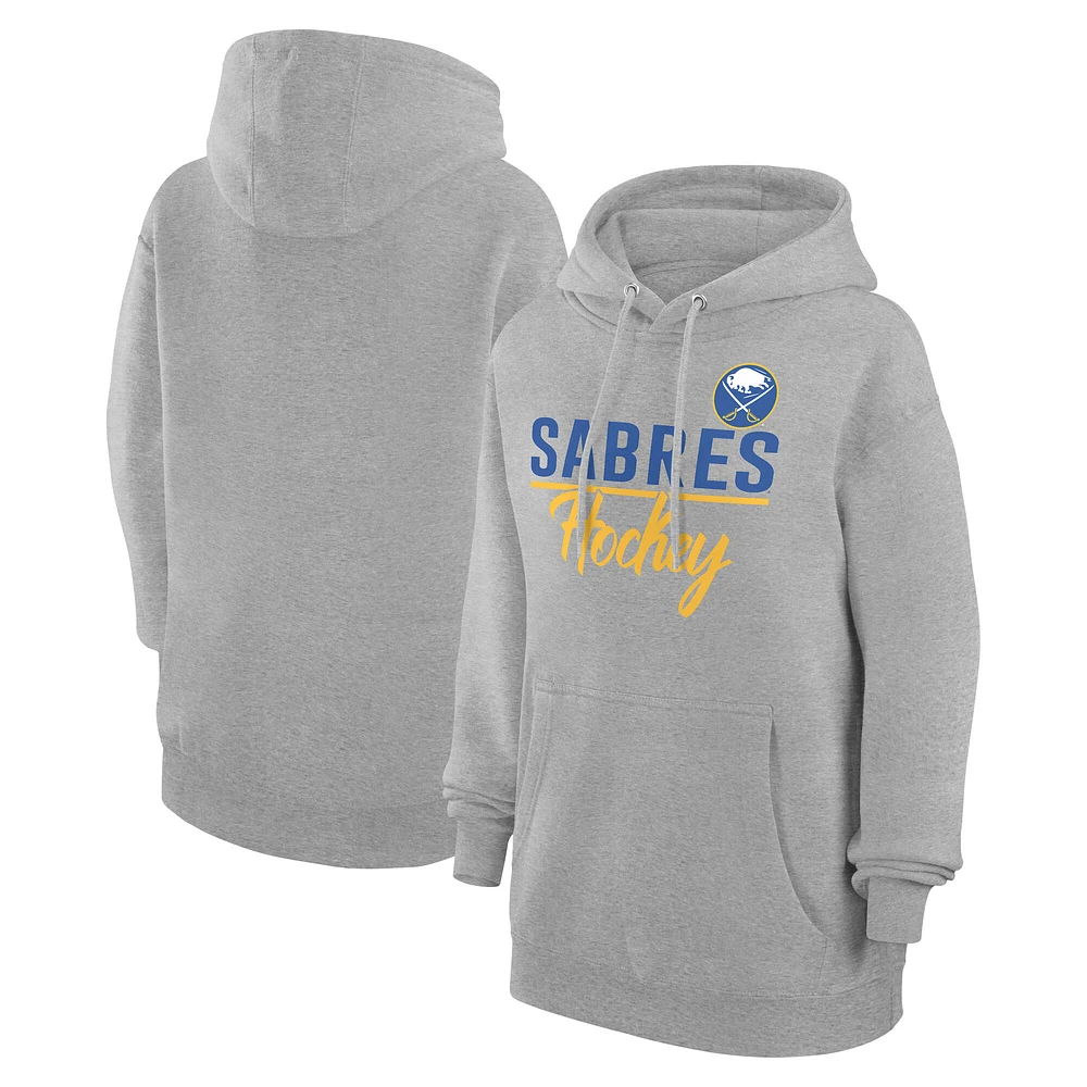Women's G-III 4Her by Carl Banks Heather Gray Buffalo Sabres Team Sport Tri-Blend Fleece Hoodie