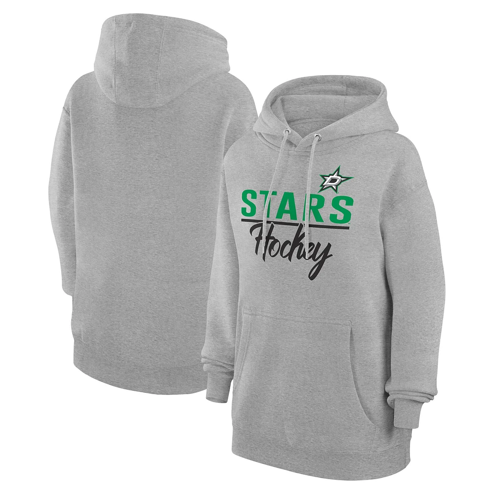 Women's G-III 4Her by Carl Banks Heather Gray Dallas Stars Team Sport Tri-Blend Fleece Hoodie
