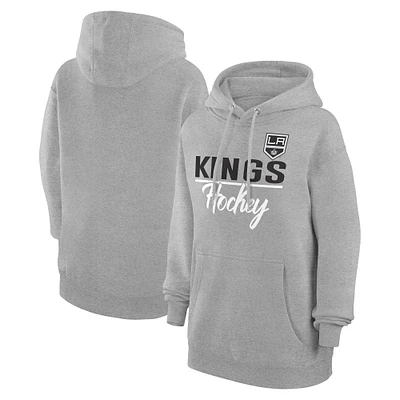 Women's G-III 4Her by Carl Banks Heather Gray Los Angeles Kings Team Sport Tri-Blend Fleece Hoodie