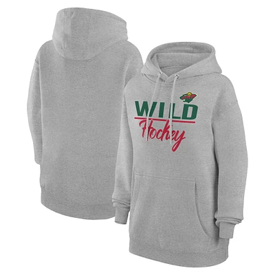 Women's G-III 4Her by Carl Banks Heather Gray Minnesota Wild Team Sport Tri-Blend Fleece Hoodie