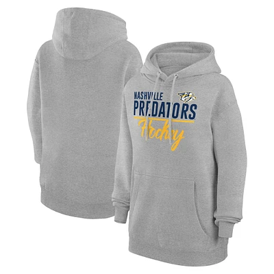 Women's G-III 4Her by Carl Banks Heather Gray Nashville Predators Team Sport Tri-Blend Fleece Hoodie