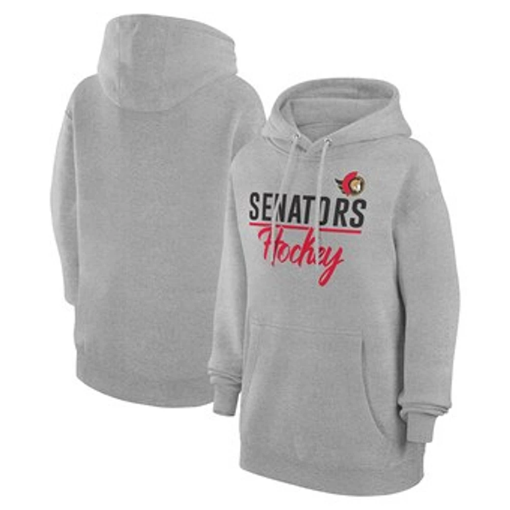 Women's G-III 4Her by Carl Banks Heather Gray Ottawa Senators Team Sport Tri-Blend Fleece Hoodie
