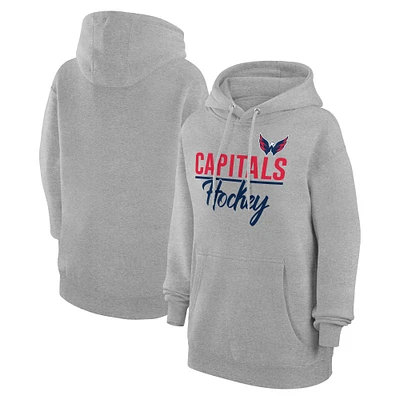 Women's G-III 4Her by Carl Banks Heather Gray Washington Capitals Team Sport Tri-Blend Fleece Hoodie