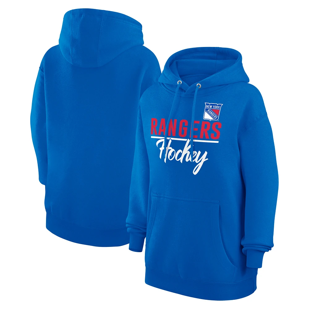 Women's G-III 4Her by Carl Banks Blue New York Rangers Team Sport Tri-Blend Fleece Hoodie