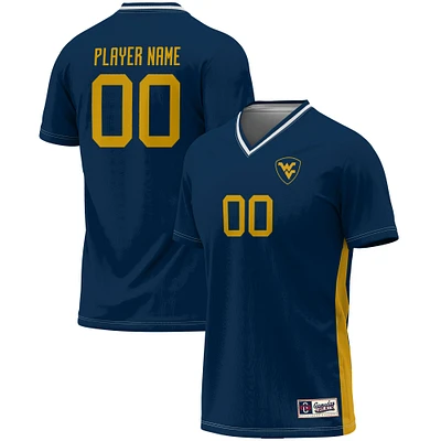 Youth GameDay Greats Navy West Virginia Mountaineers Pick-A-Player NIL Lightweight Soccer Jersey
