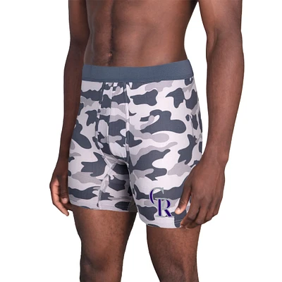 Men's Concepts Sport Charcoal Colorado Rockies Invincible Knit Boxer Brief