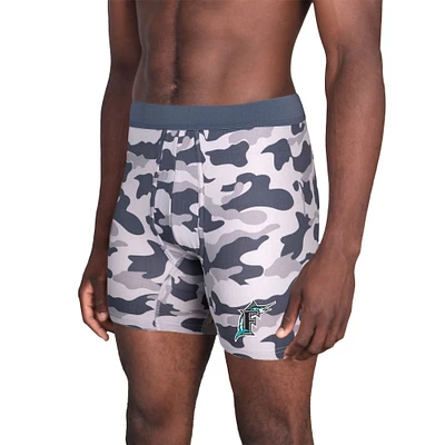 Men's Concepts Sport Charcoal Florida Marlins Invincible Knit Boxer Brief