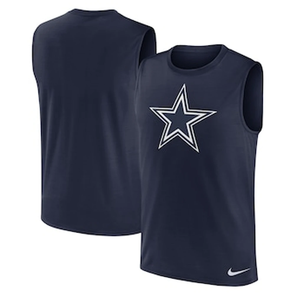 Men's Nike Navy Dallas Cowboys Blitz Legend Performance Muscle Tank Top