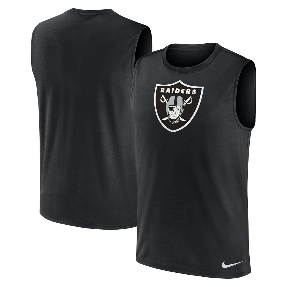 Men's Nike Black Las Vegas Raiders Blitz Legend Performance Muscle Tank Top