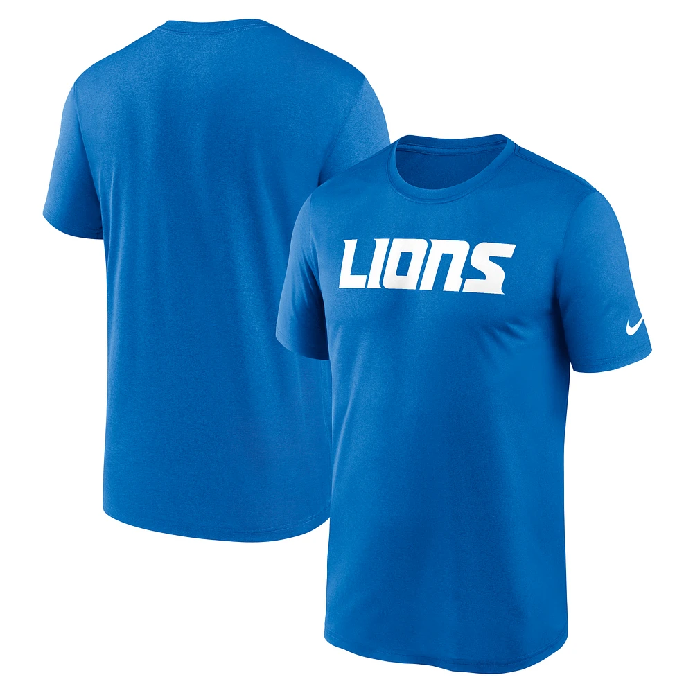 Men's Nike Detroit Lions Primetime Legend Wordmark Performance T-Shirt