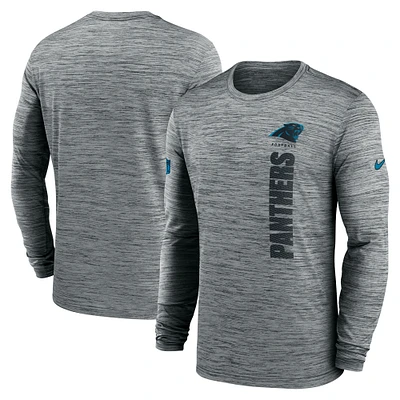 Men's Nike Gray Carolina Panthers 2024 Sideline Velocity Performance Long Sleeve T-Shirt