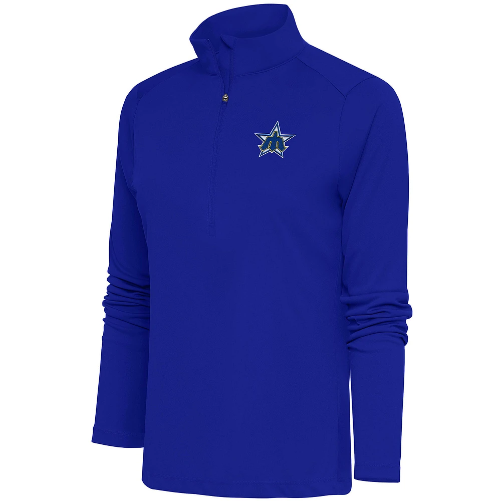 Women's Antigua Royal Seattle Mariners Cooperstown Tribute Half-Zip Pullover Top