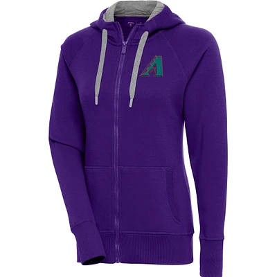 Women's Antigua Arizona Diamondbacks Cooperstown Victory Full-Zip Hoodie