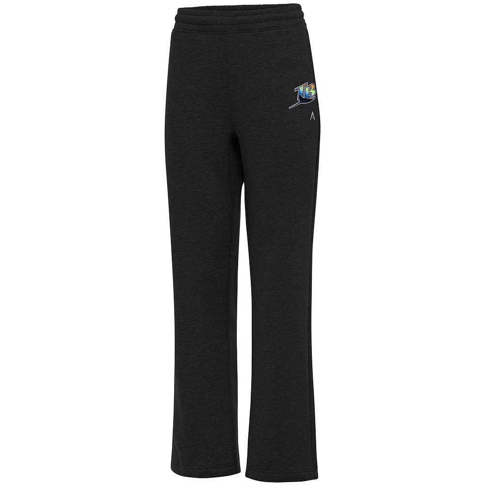 Women's Antigua Black Tampa Bay Rays Cooperstown Victory Sweatpants