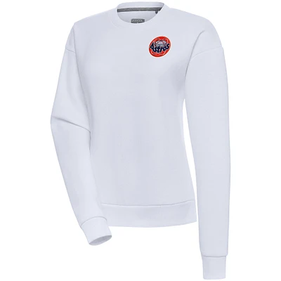Women's Antigua White Houston Astros Cooperstown Victory Crewneck Pullover Sweatshirt