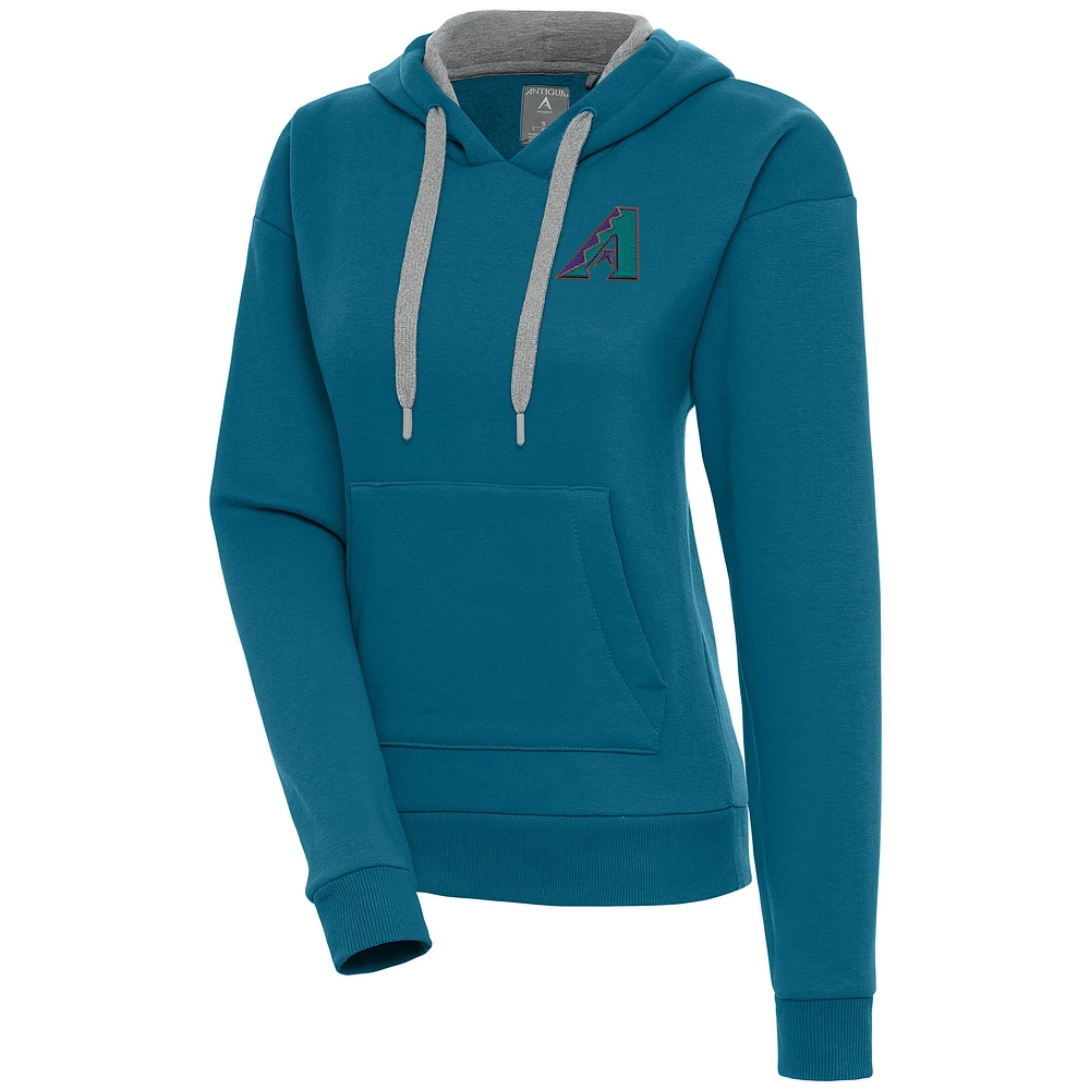 Women's Antigua Teal Arizona Diamondbacks Cooperstown Victory Pullover Hoodie