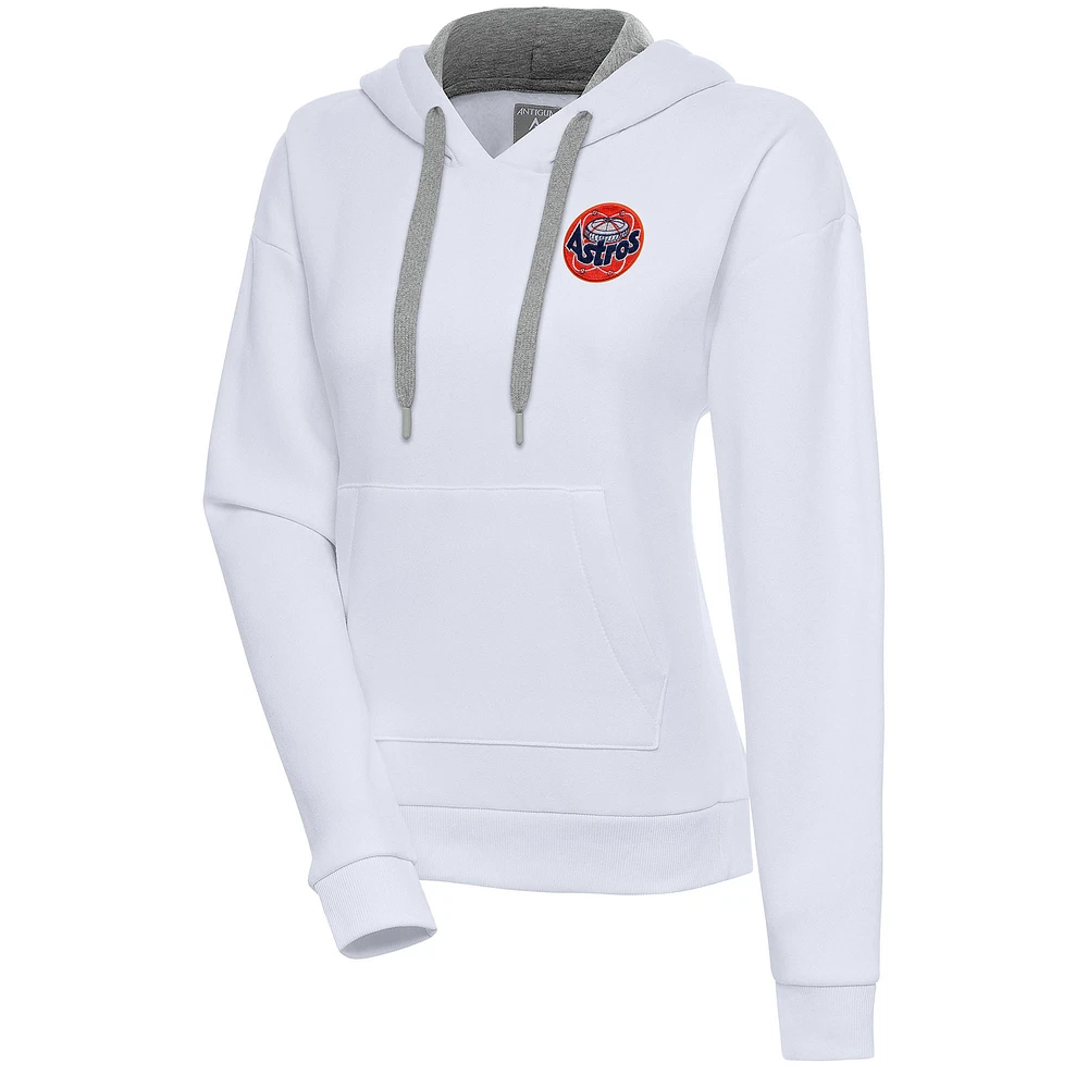 Women's Antigua White Houston Astros Cooperstown Victory Pullover Hoodie
