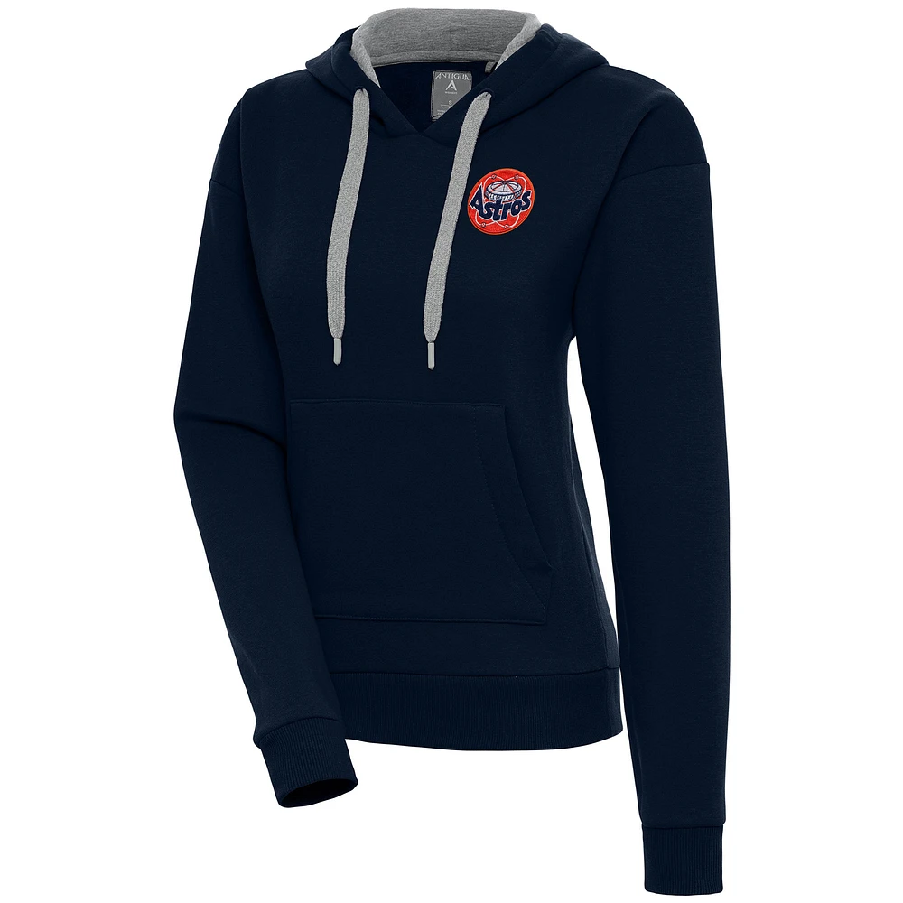 Women's Antigua Navy Houston Astros Cooperstown Victory Pullover Hoodie