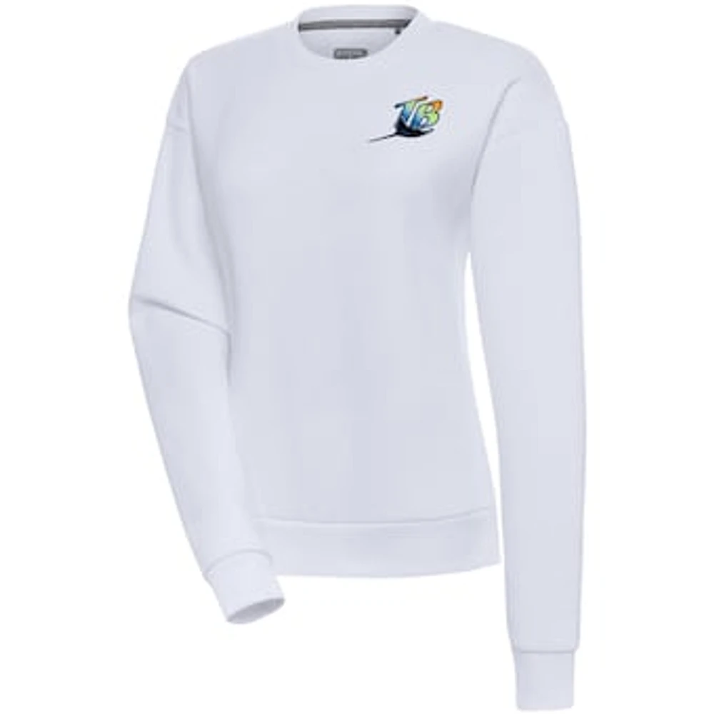 Women's Antigua Tampa Bay Rays Cooperstown Victory Crewneck Pullover Sweatshirt