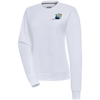 Women's Antigua Tampa Bay Rays Cooperstown Victory Crewneck Pullover Sweatshirt