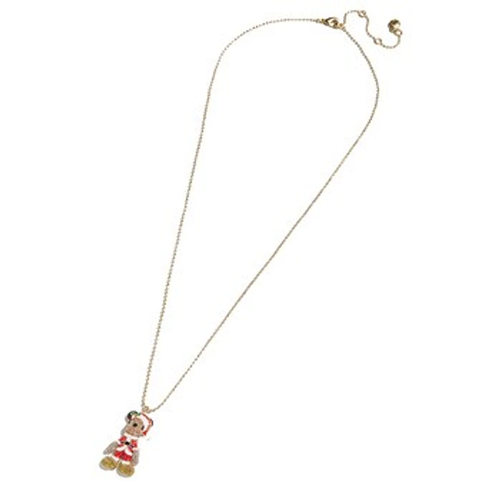 BaubleBar Mickey Mouse Santa Pendant Necklace
