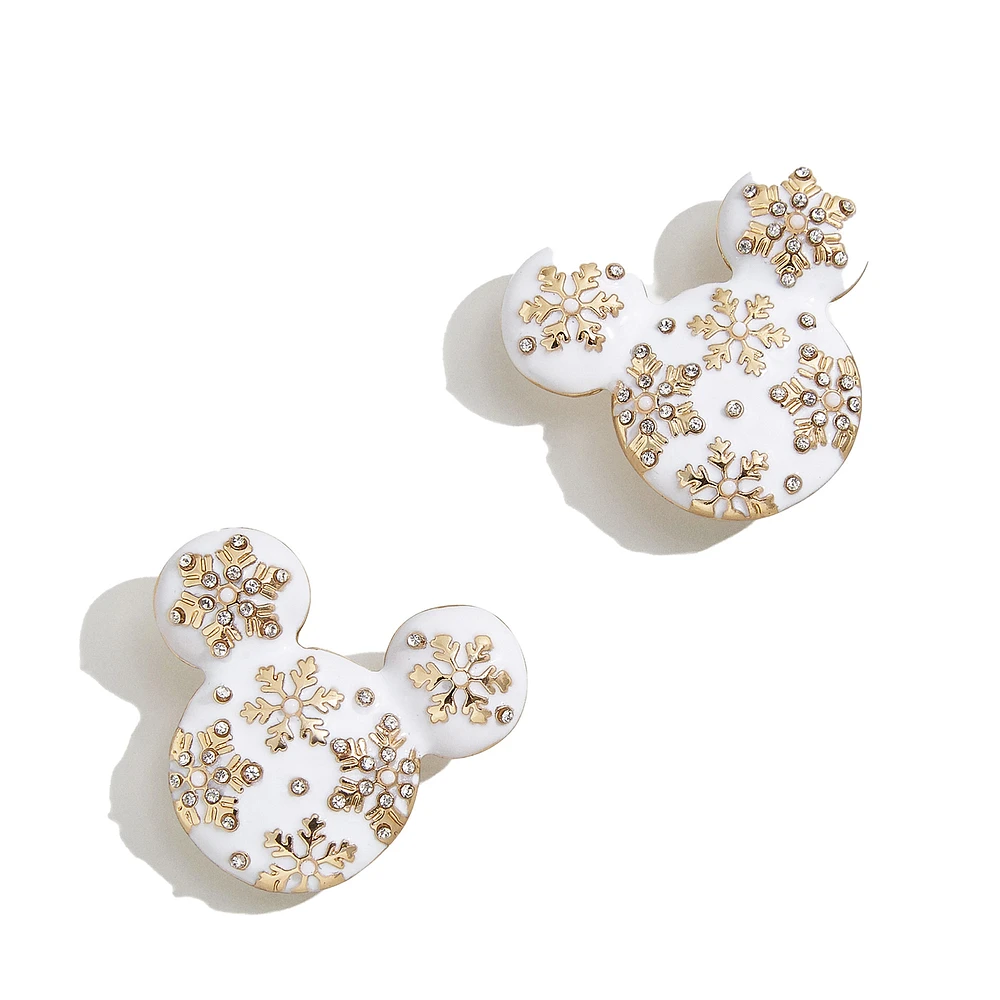 BaubleBar Mickey Mouse Snowflake Statement Earrings