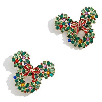 BaubleBar Mickey Mouse Wreath Statement Earrings
