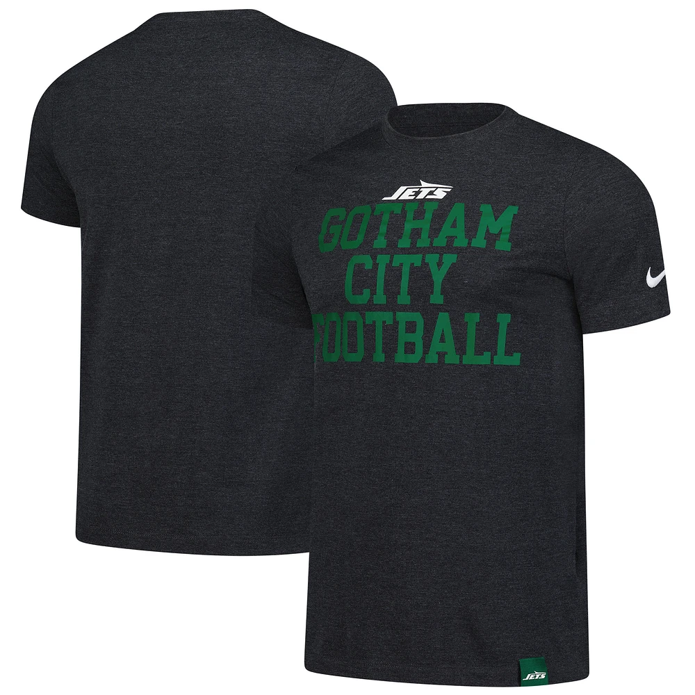 Men's Nike Heather Black New York Jets Blitz Tri-Blend T-Shirt
