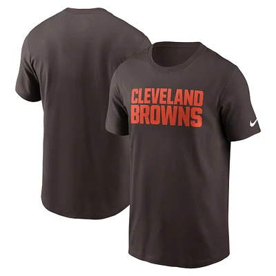 Men's Nike Brown Cleveland Browns Primetime Wordmark Essential T-Shirt