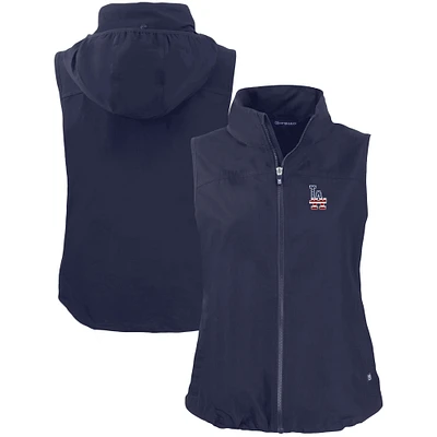 Women's Cutter & Buck Navy Los Angeles Dodgers Charter Eco Recycled Full-Zip Vest