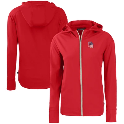 Women's Cutter & Buck Red San Diego Padres Daybreak Eco Recycled Full-Zip Hoodie