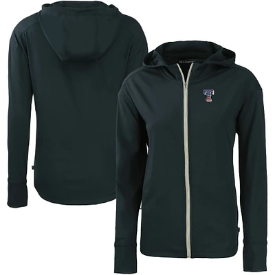 Women's Cutter & Buck Navy Texas Rangers Daybreak Eco Recycled Full-Zip Hoodie