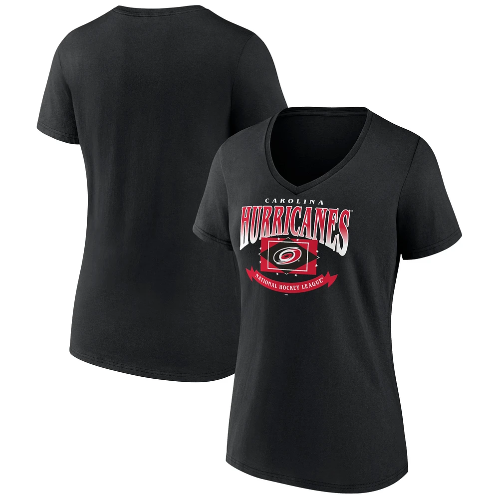 Women's Black Carolina Hurricanes Slapshot V-Neck T-Shirt