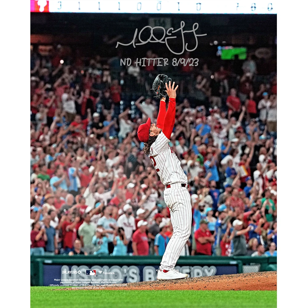 Michael Lorenzen Philadelphia Phillies Autographed 8" x 10" No-Hitter Photograph with "No Hitter 8-9-23" Inscription