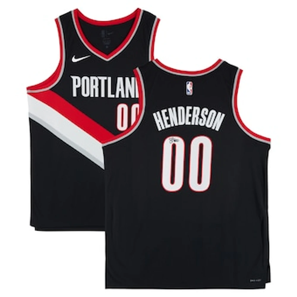 Scoot Henderson Portland Trail Blazers Autographed Black Nike Swingman Jersey