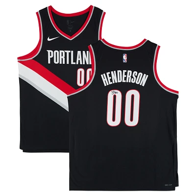 Scoot Henderson Portland Trail Blazers Autographed Black Nike Swingman Jersey