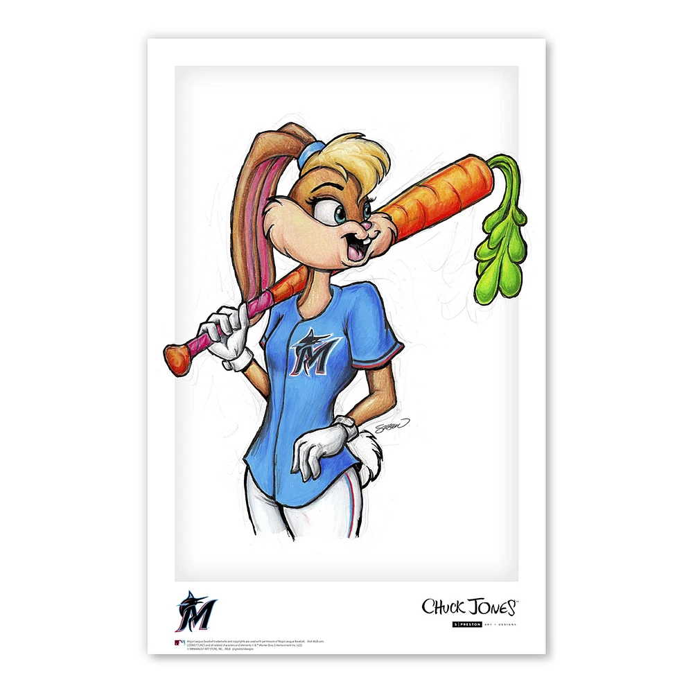 Miami Marlins 11" x 17" Looney Tunes Poster Print