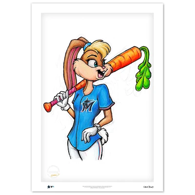 Miami Marlins 14" x 20" Looney Tunes Limited Edition Fine Art Print