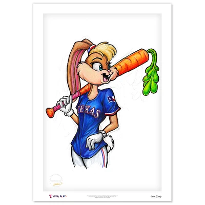 Texas Rangers 14" x 20" Looney Tunes Limited Edition Fine Art Print
