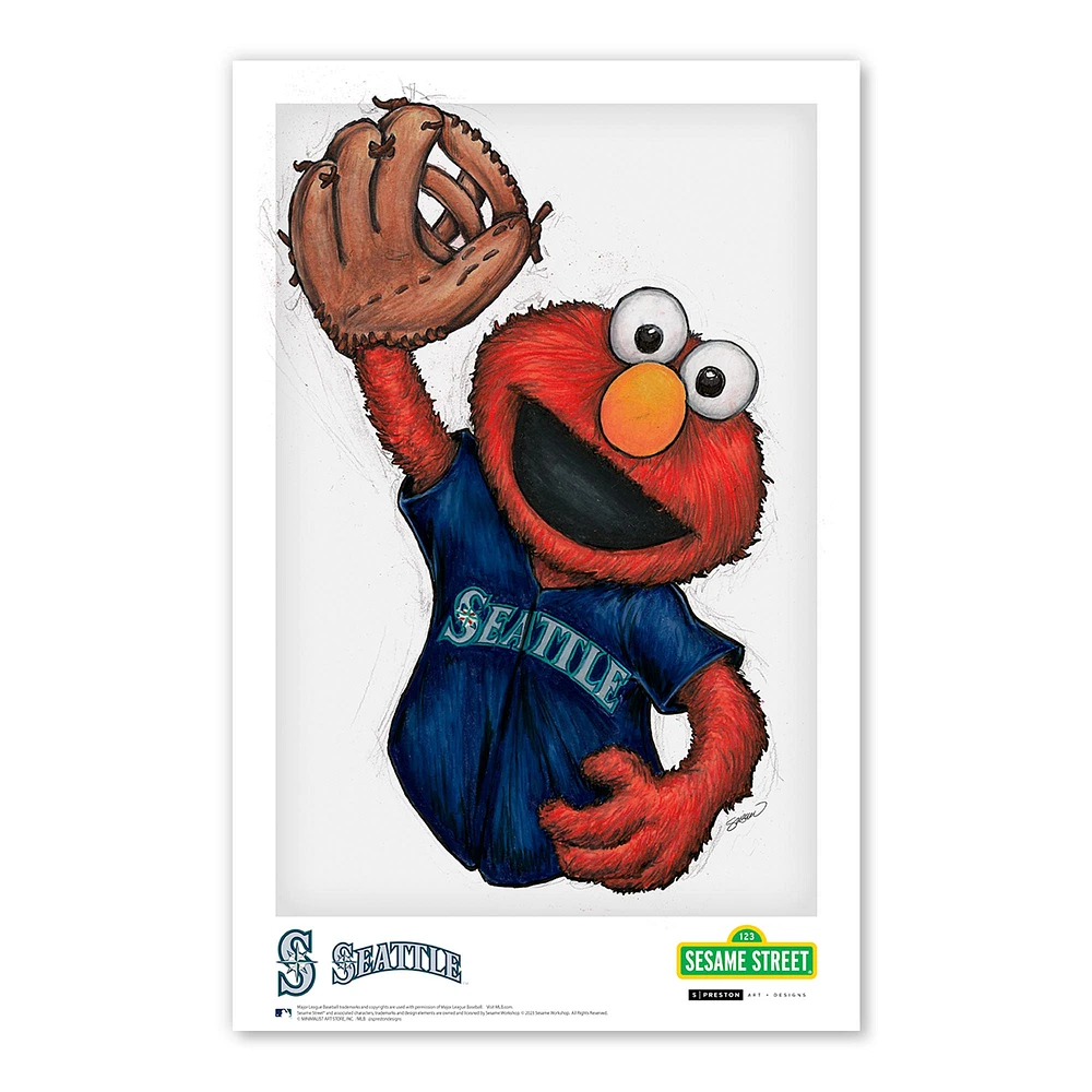 Elmo Seattle Mariners 11" x 17" Sesame Street Poster Print